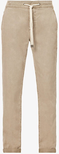 Paige Mens Vint Coastal Beige Fraser Drawstring-Waistband X-Leg Slim-Fit Stretch-Woven Trousers 34