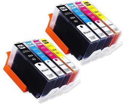 Ninestar Corporation 8 Pack High-Yield Black Cyan Magenta Yellow Ink Cartridge For HP 564XL Compatible with HP OfficeJet 4620 4622 DeskJet 3520 3521 3522 3525 3526...