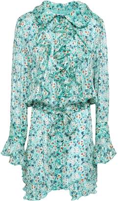 Anna Sui Ruffled Floral-print Silk-georgette Mini Dress