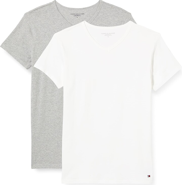 Tommy Hilfiger Mens T-Shirts Multipack - Plain White T Shirt For Men -  Essential V Neck T-Shirt - Cotton/Elastane - Pack Of Three - Multi - Size  XL - ShopStyle