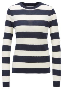 HUGO BOSS Slim-fit sweater in striped virgin wool