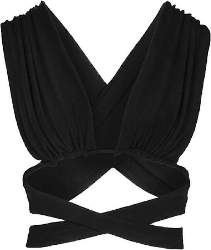 Roselenda Roselenda Black Open Back Crop Top ShopStyle