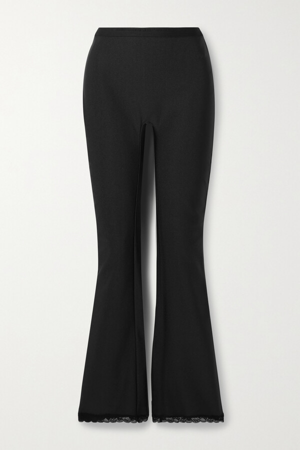 alexanderwang.t Lace-trimmed Stretch Flared Leggings - Black - ShopStyle
