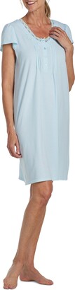 Miss Elaine Women's Short-Sleeve Lace-Trim Nightgown