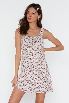 Nasty Gal Womens Floral Ruffle Strap A Line Dress - White - 6