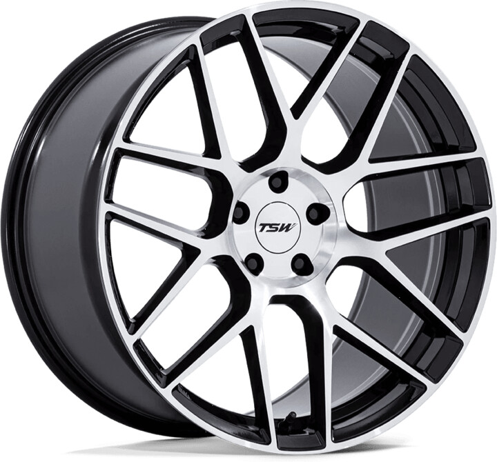 TSW Flow Formed Aluminum Wheel TW002 20x9 5x112 G-BLK-MCH 27mm, TW002BD20905727