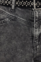 Thumbnail for your product : Maje Cropped belted high-rise straight-leg jeans