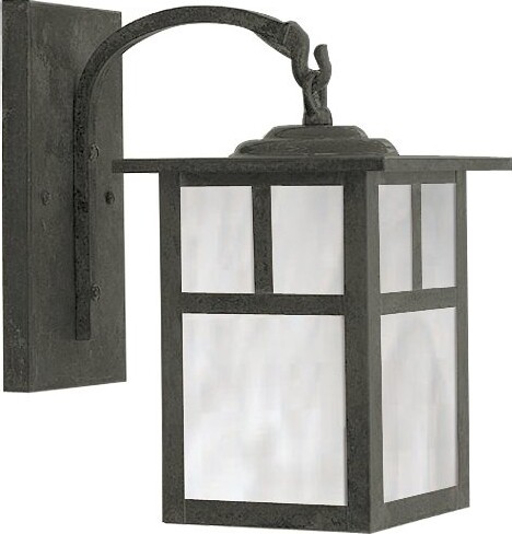 Arroyo Craftsman Mission Arched Arm Outdoor Wall Sconce in Black Size: Mini