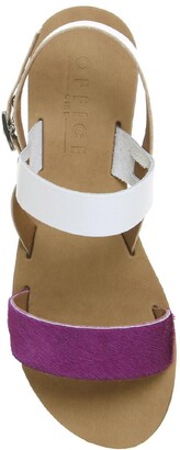 Office Honey Sling Back Sandals Purple Pony With White Silver Mix