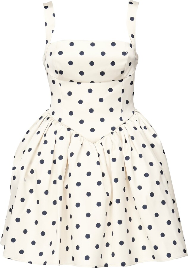 Self-Portrait Polka Dot Satin Mini Dress