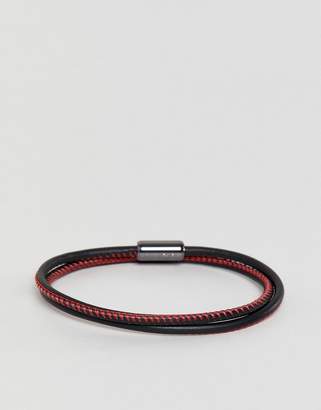 HUGO Rope Tie Bracelet Logo Clasp in Red