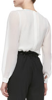 Thumbnail for your product : Milly Pintucked Chiffon Blouse