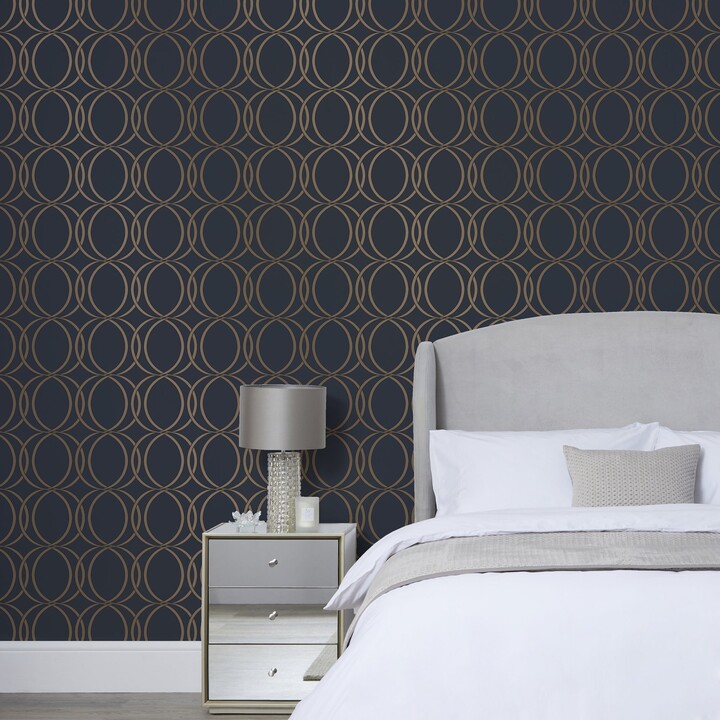 Dunelm Trellis Navy Wallpaper Navy Blue ShopStyle