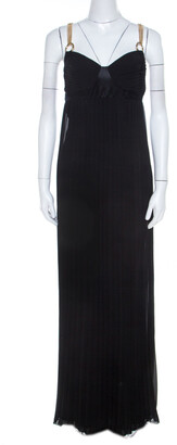 black dress with gold detail