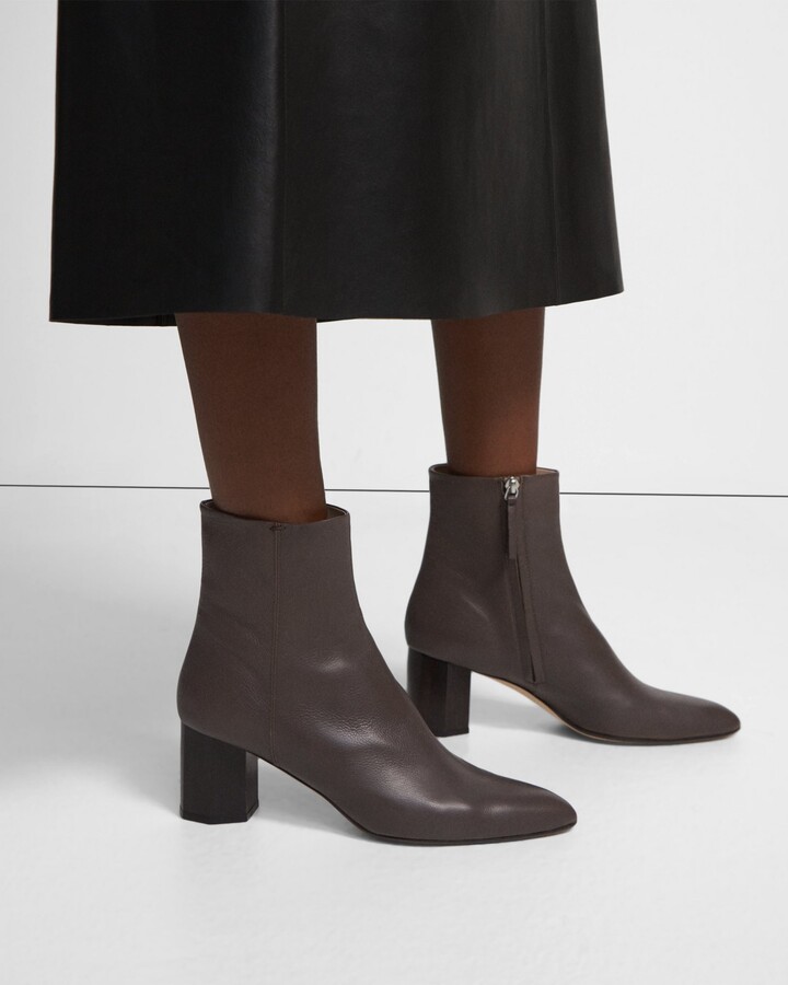 Theory Ankle Bootie in Leather - ShopStyle
