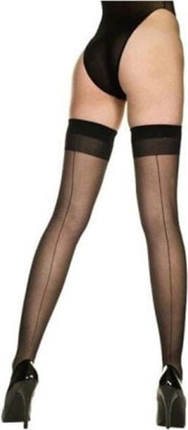 Music Legs Women’s Plus size backseam pantyhose 820Q-BLACK