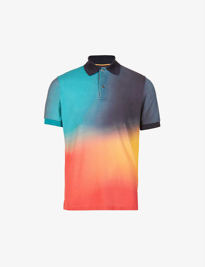 Paul Smith Gradient-print cotton- piqué polo shirt - ShopStyle