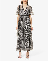 Thumbnail for your product : Needle And Thread Trudy Belle floral-embroidered mesh maxi dress
