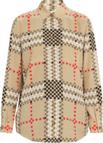 Thumbnail for your product : Burberry Paola Button-Front Check Blouse