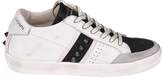 Thumbnail for your product : Leather Crown Stud Paneled Sneakers