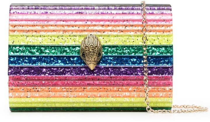 Rainbow Glitter Clutch Bag