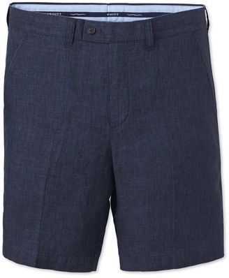 Charles Tyrwhitt Indigo flat front cotton linen shorts