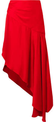 Monse Asymmetric Satin Midi Skirt - Red