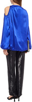 Thumbnail for your product : Marques Almeida Cold-shoulder Gathered Silk-satin Top