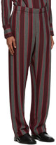 Thumbnail for your product : Wales Bonner Red and Grey Roots Lounge Pants