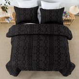 Thumbnail for your product : Snake River Décor 3PCS Tufted Comforter Boho Shabby Chic Geometry King Black