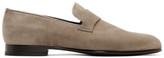 Thumbnail for your product : Brioni Taupe Suede Penny Loafers