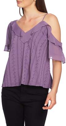 1 STATE Ruffle One-Shoulder Embroidered Top