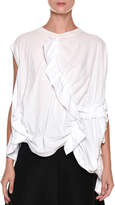 Thumbnail for your product : Marni Ruffled Gathered Oversized Cotton Jersey Top