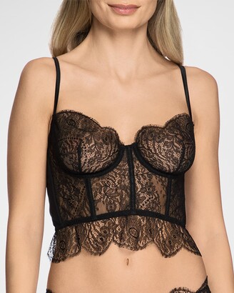 I.D. Sarrieri Scalloped Lace Half-Cup Bustier