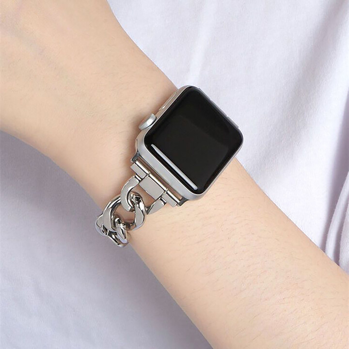 None For Apple Watch Band 49mm 46mm 45mm 44mm 42mm 41/40mm Fashion Chain Women Strap iWatch Ultra 2 SE 10 9 8 7 6 5 4 3 Bracelet