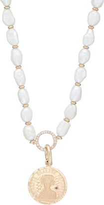 Anissa Kermiche Louise Diamond, Pearl & 14kt Gold Necklace - Gold