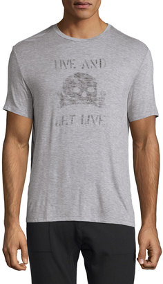 John Varvatos Live & Let Live Skull Graphic T-Shirt, Gray Heather