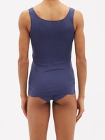 Thumbnail for your product : Hanro Seamless Scoop-neck Cotton-jersey Tank Top - Dark Blue