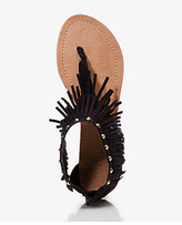 Thumbnail for your product : Forever 21 Faux Suede Fringe Thong Sandals