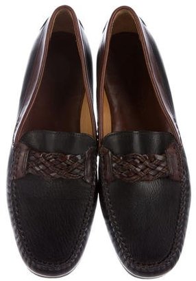Bally Leather Square-Toe Loafers