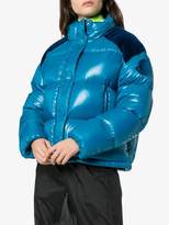 Thumbnail for your product : Moncler Chouette feather down and velvet puffer jacket