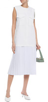 Thumbnail for your product : VVB Layered Pleated Crepe De Chine And Woven Midi Dress