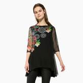 Desigual Tee shirt col rond, manches 3/4