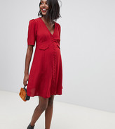 Thumbnail for your product : ASOS DESIGN Maternity button through mini skater dress with pockets