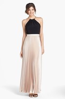 Thumbnail for your product : Xscape Evenings Pleated Mixed Media Gown