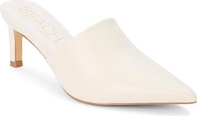 BEACH BY MATISSE Pointed-Toe Heeled Mule - Garrett - Ivory/Off White - Size 9