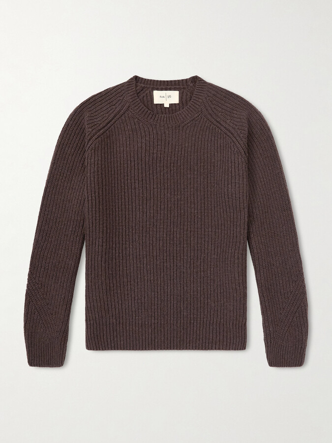 Folk Direction Ribbed Wool-Blend Sweater
