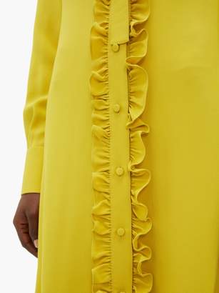 Valentino Ruffle-trimmed Midi Shirtdress - Womens - Yellow