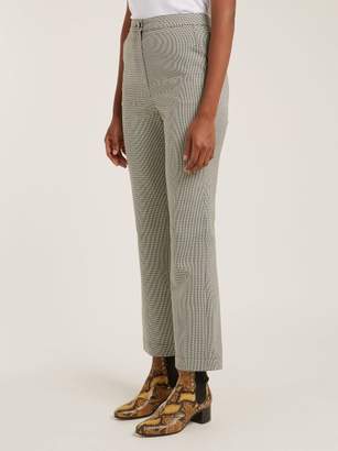 ALEXACHUNG Houndstooth Wool-blend Trousers - Womens - Black White