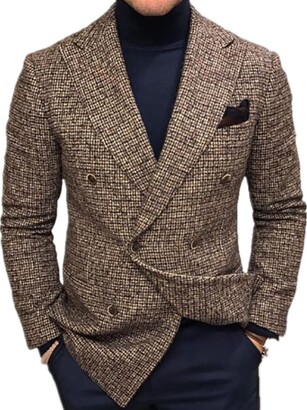 Andiwa Men's Casual Blazer Jacket Slim Fit Double-Breasted Sports Coat  Business Suit Jackets (XXXL - ShopStyle